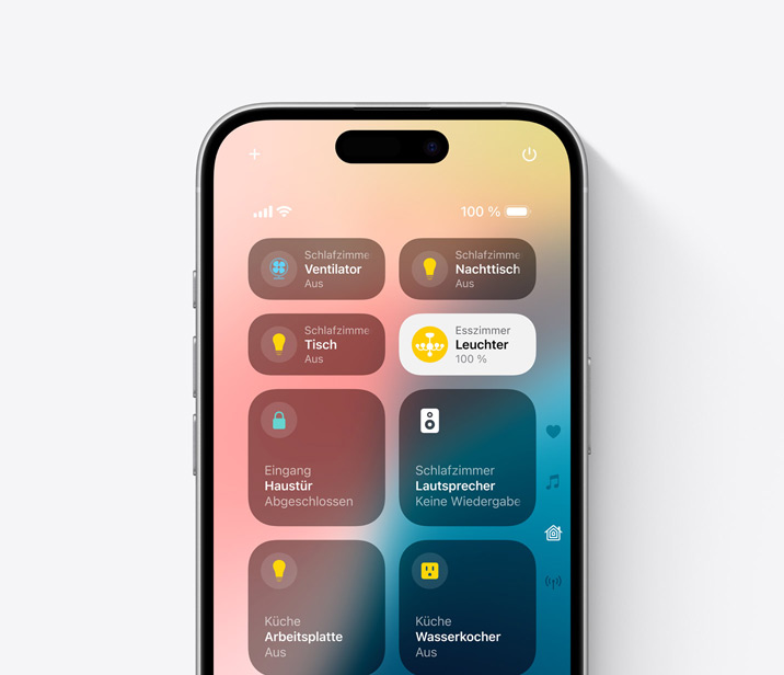 iPhone 16 Display mit Kontrollzentrum