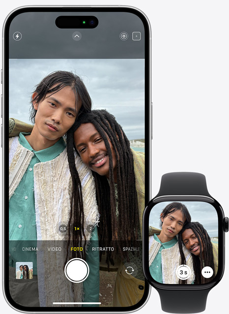 La stessa chiamata in arrivo su un iPhone 16 e su un Apple Watch