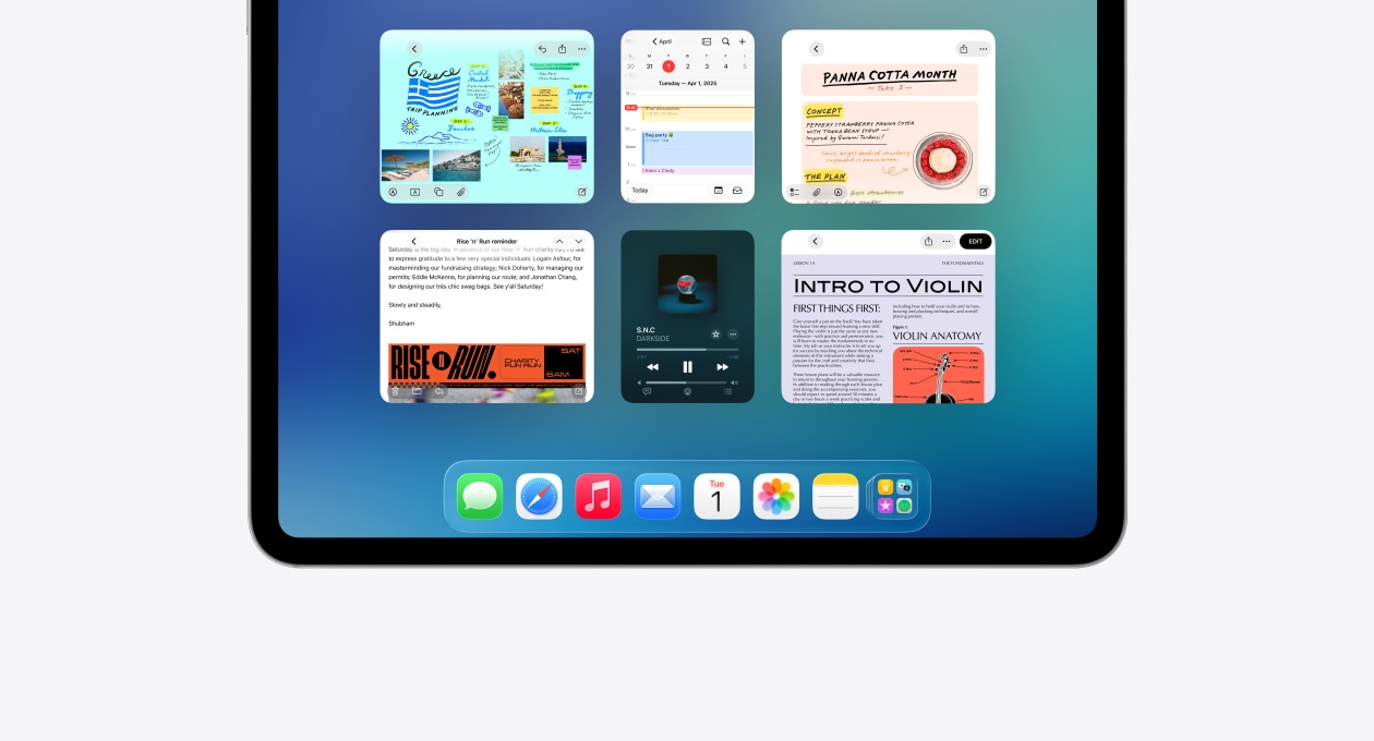 شاشة iPad تعرض ميزة Exposé‏