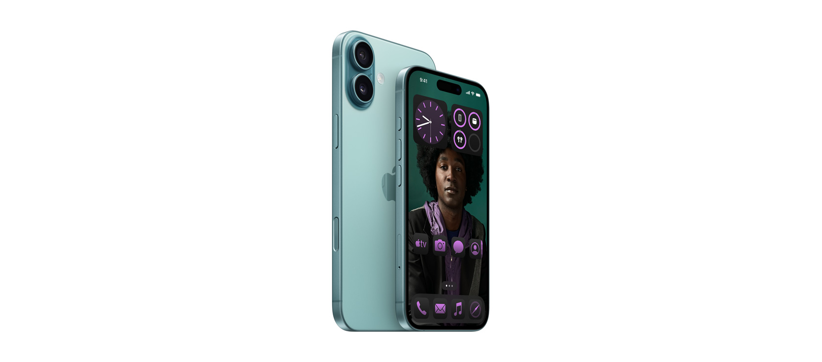 iPhone 16 Plus 6,7 cala i iPhone 16 6,1 cala w kolorze berylowej zieleni