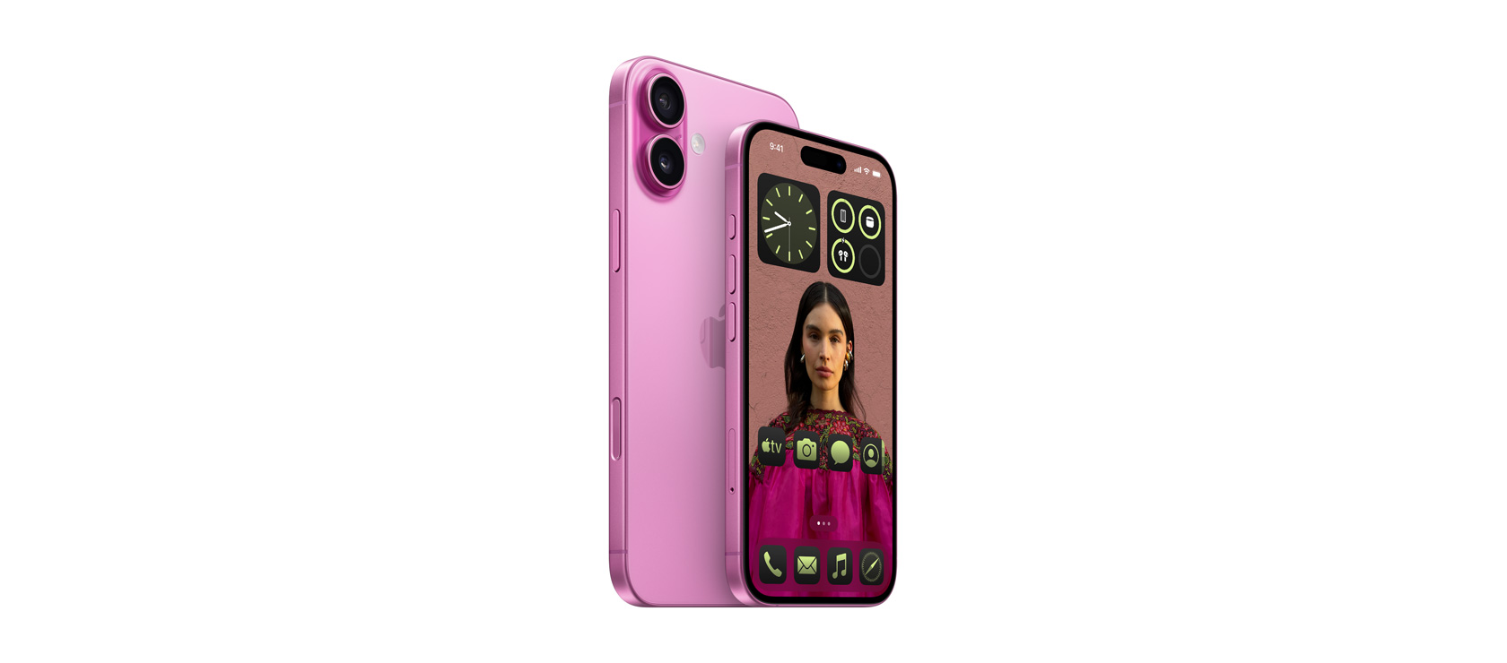 iPhone 16 Plus 6,7 cala i iPhone 16 6,1 cala w kolorze różowym