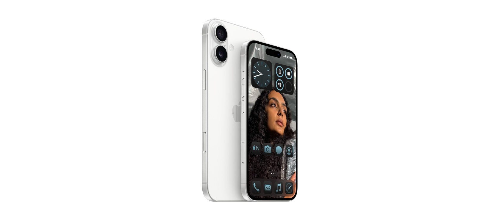 iPhone 16 Plus 6,7 cala i iPhone 16 6,1 cala w kolorze białym