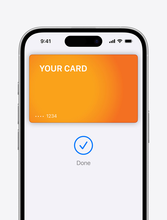 Na ekranie widać kartę kredytową w usłudze Apple Pay.