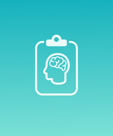 Illustration blanche d’un cerveau humain sur un porte-bloc