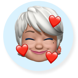 Memoji sorridente che fa il segno della pace