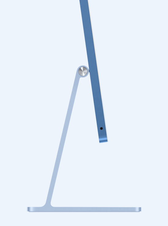 Perfil de una iMac azul