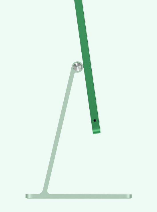 Perfil de una iMac verde