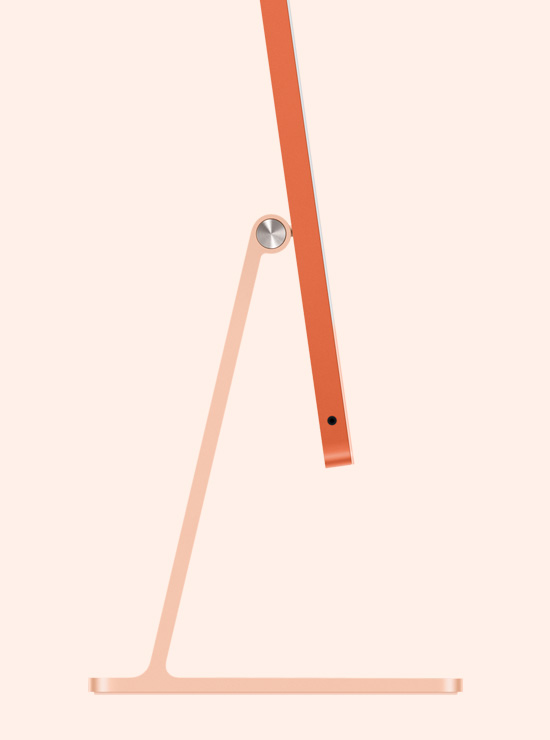 Perfil de una iMac naranja