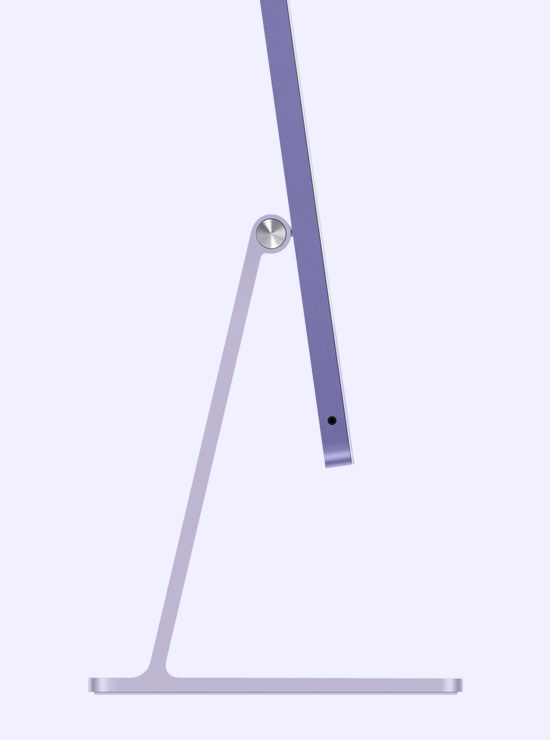 Perfil de una iMac morada