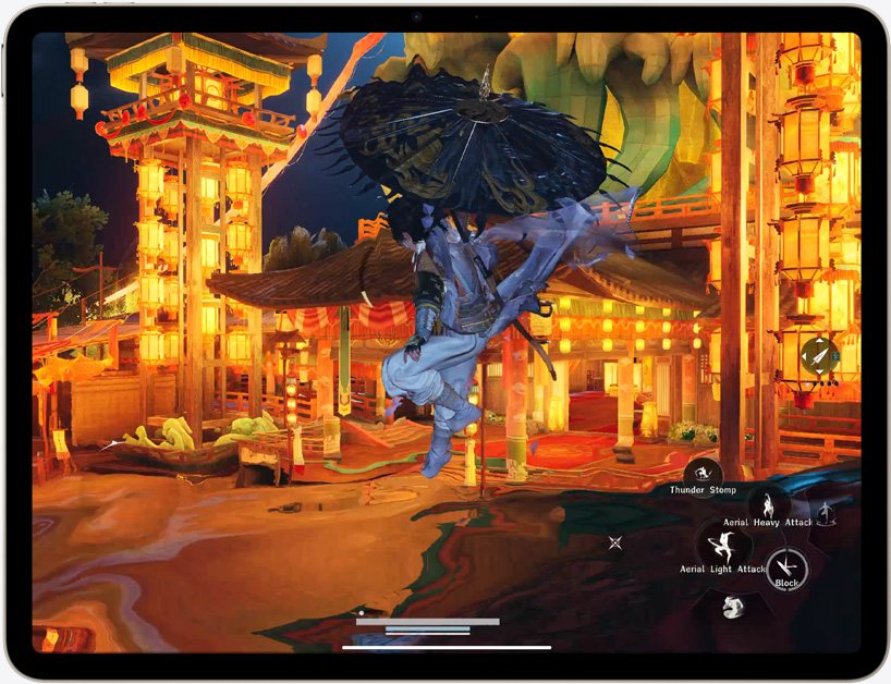 iPad Air que muestra los gráficos avanzados en los videojuegos
