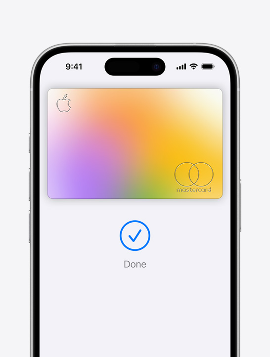 Πιστωτική κάρτα Apple Pay στην οθόνη.