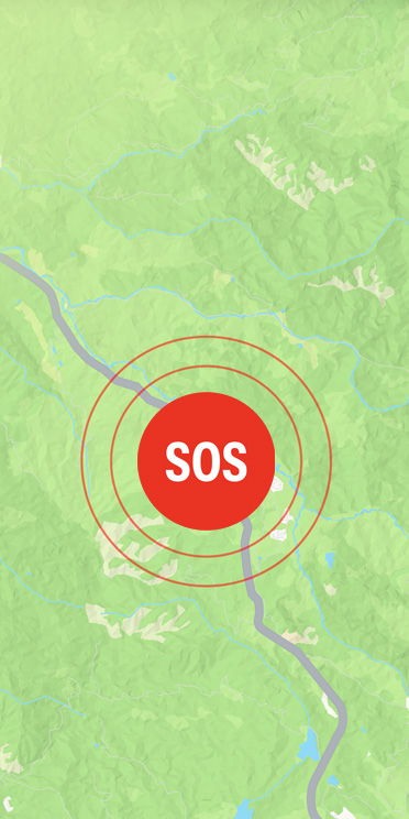 Emergencia SOS sobre una ruta en Mapas de Apple.